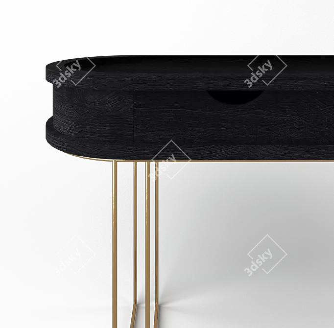 Cosmo Porto Console: Elegant Black Wood Table 3D model image 2