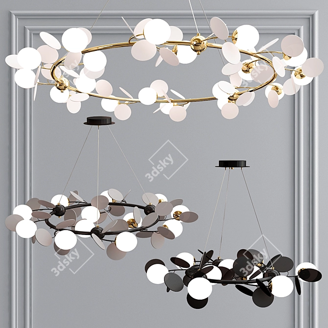 Matisse R Self: Stylish Metal and Glass Chandelier 3D model image 1