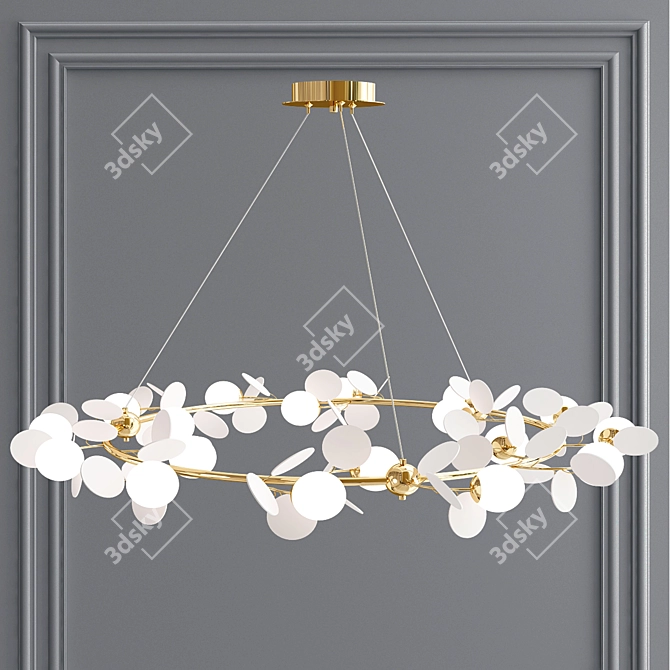 Matisse R Self: Stylish Metal and Glass Chandelier 3D model image 2