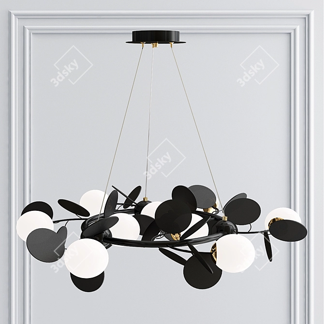 Matisse R Self: Stylish Metal and Glass Chandelier 3D model image 4