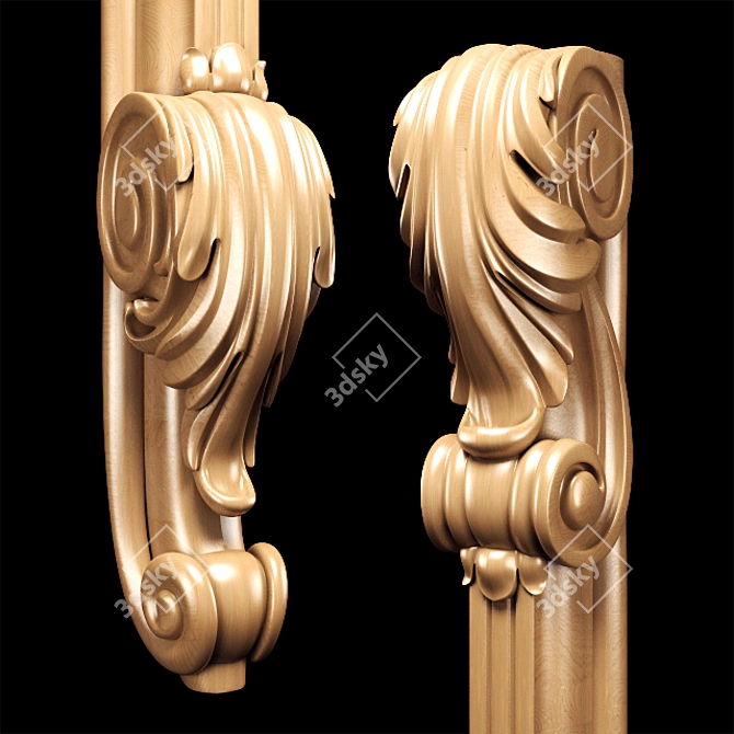 Elegant Classic Carved Leg: High-Quality, CNC-Compatible 3D model image 2