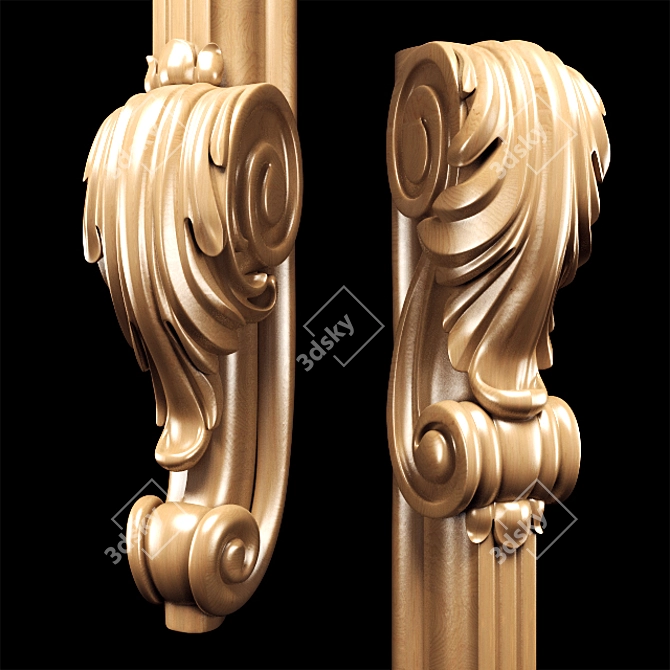 Elegant Classic Carved Leg: High-Quality, CNC-Compatible 3D model image 13