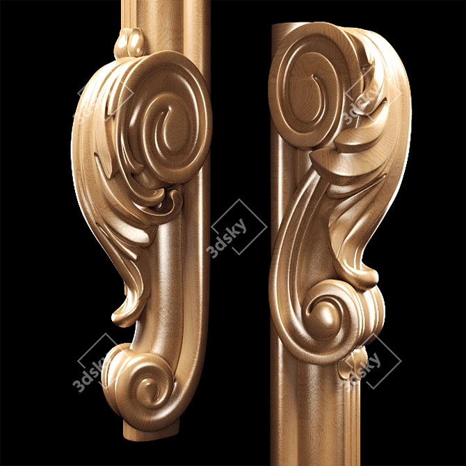 Elegant Classic Carved Leg: High-Quality, CNC-Compatible 3D model image 14