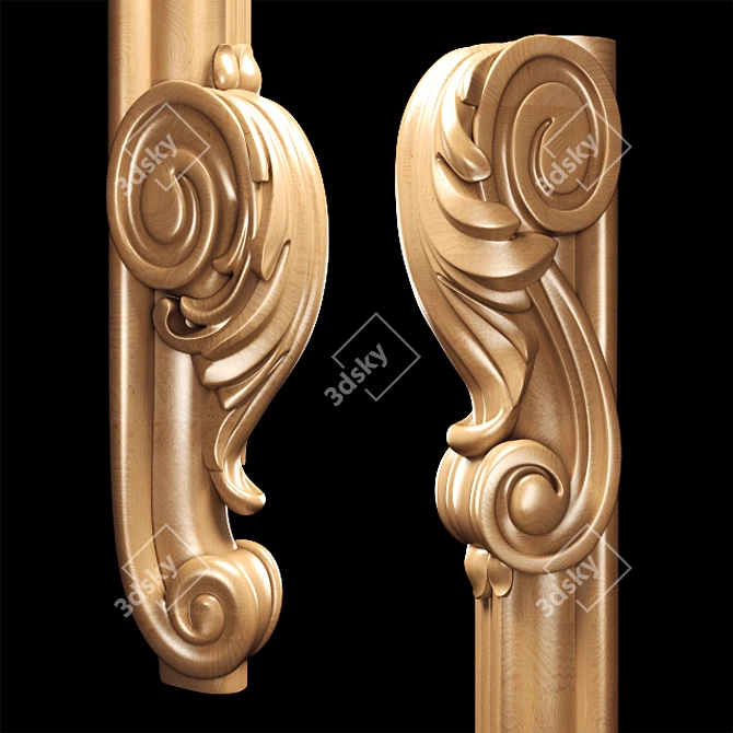 Elegant Classic Carved Leg: High-Quality, CNC-Compatible 3D model image 16