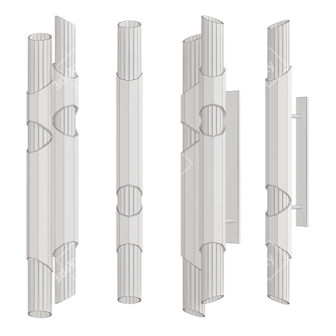 Elegant Wall Sconce Duo 3D model image 2