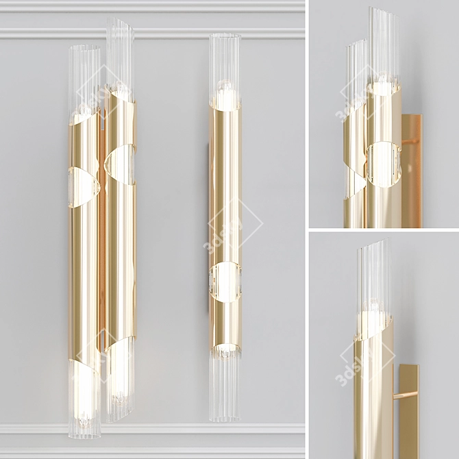 Elegant Wall Sconce Duo 3D model image 3