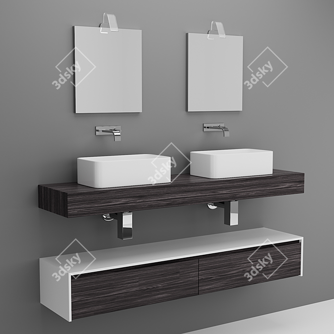 Change Washbasin Comp 204 - Stylish and Functional 3D model image 1