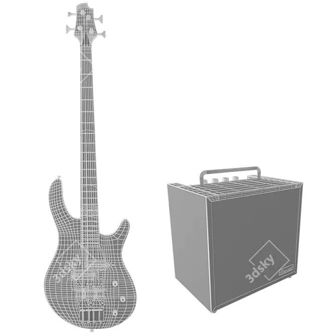Cort Bass Guitar: Ibanez Amplifier 3D model image 4