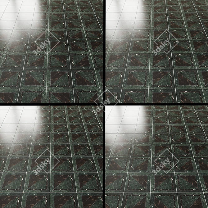 Elegant GeoMarble Mosaic Collection 3D model image 2