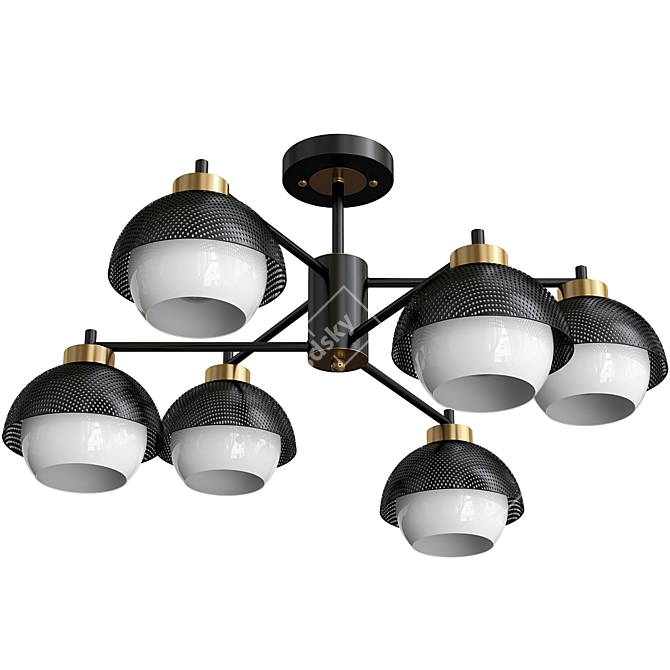 Nocciola 70106/6 Black Ceiling Chandelier 3D model image 2