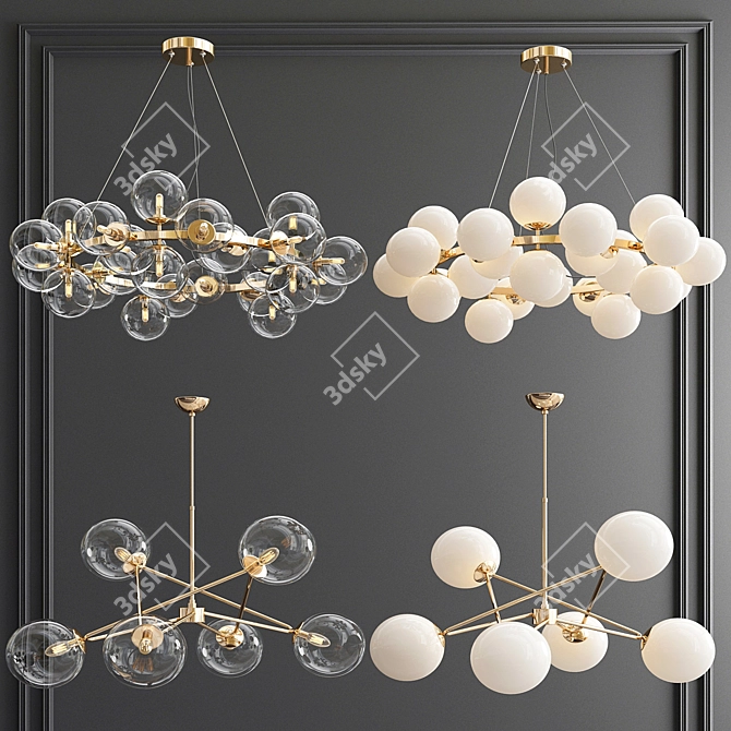 Elegant Chandelier Collection: 4 Exquisite Designs 3D model image 1