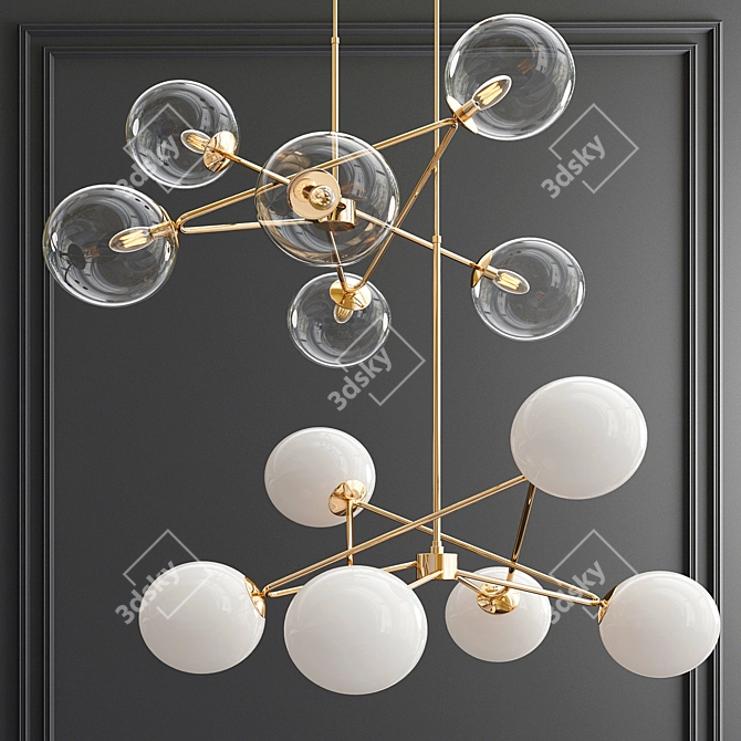 Elegant Chandelier Collection: 4 Exquisite Designs 3D model image 3