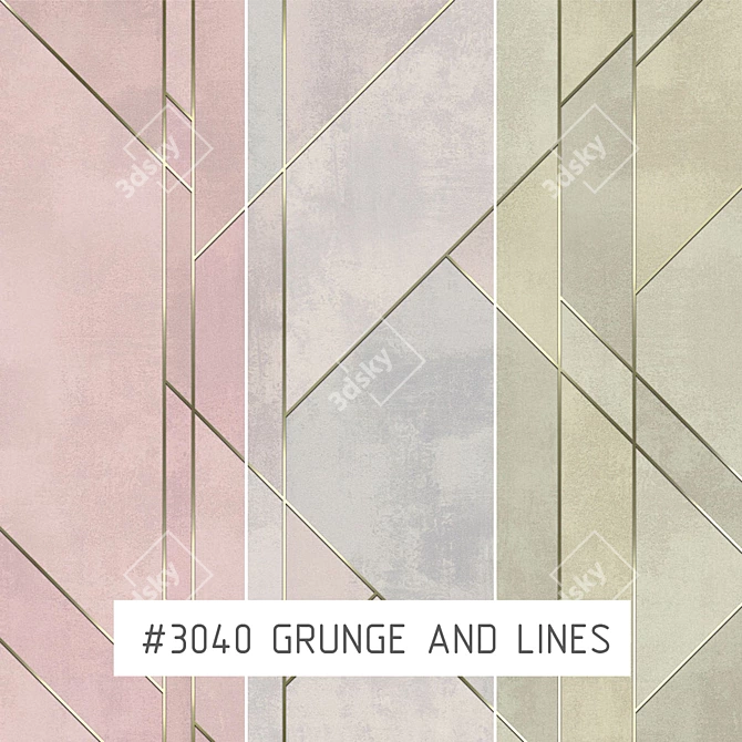 Grunge and Lines Eco Wallpaper: Personalized, Worldwide Shipping 3D model image 1