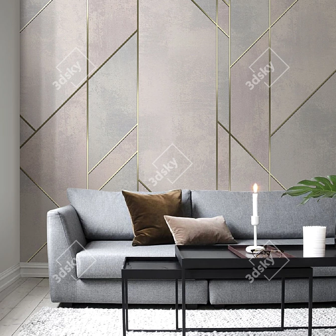 Grunge and Lines Eco Wallpaper: Personalized, Worldwide Shipping 3D model image 3