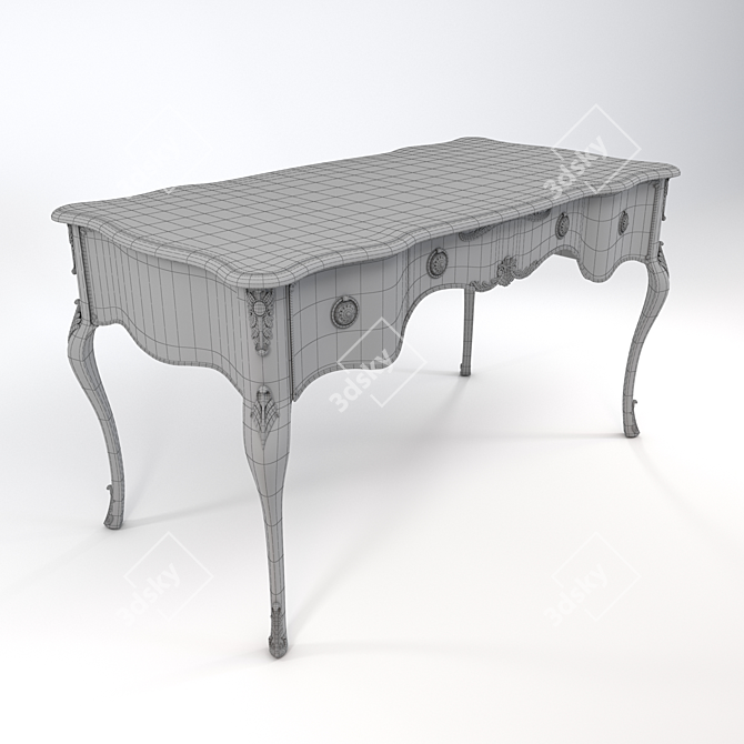 Vintage Wooden Table 3D model image 4