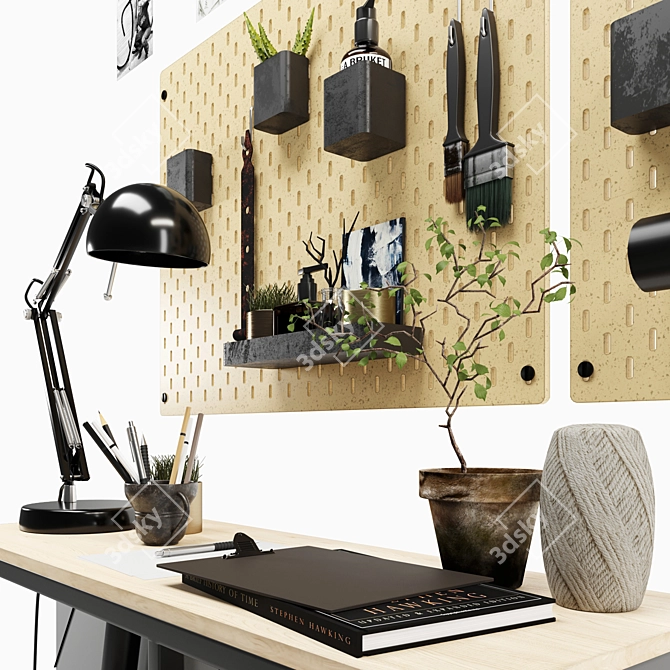 Modern Writing Desk: Stylish and Functional 3D model image 4