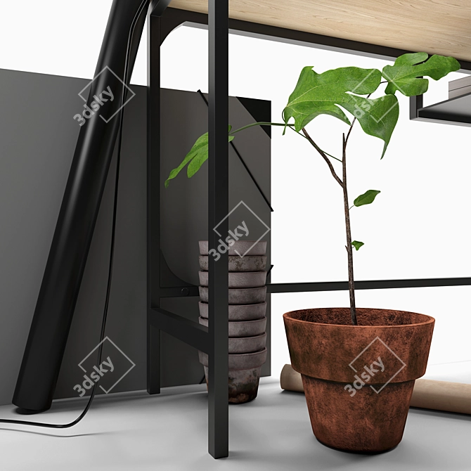 Modern Writing Desk: Stylish and Functional 3D model image 5