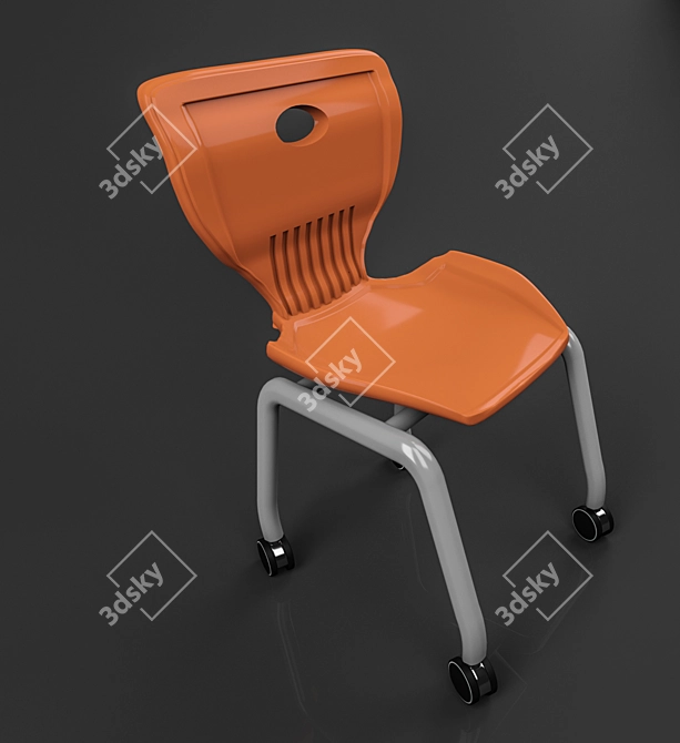 Modern Plastic Conference Chair with Wheels 3D model image 2