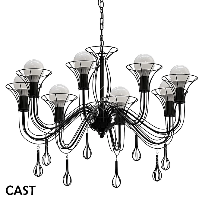 Sleek Industrial Pendant Light 3D model image 2