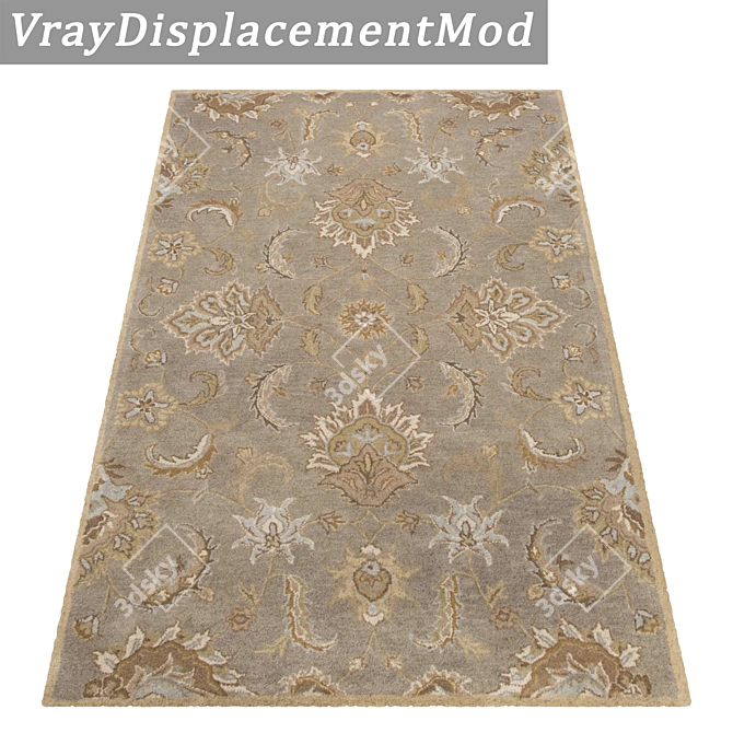 Modern Textured Carpet Set 3D model image 3