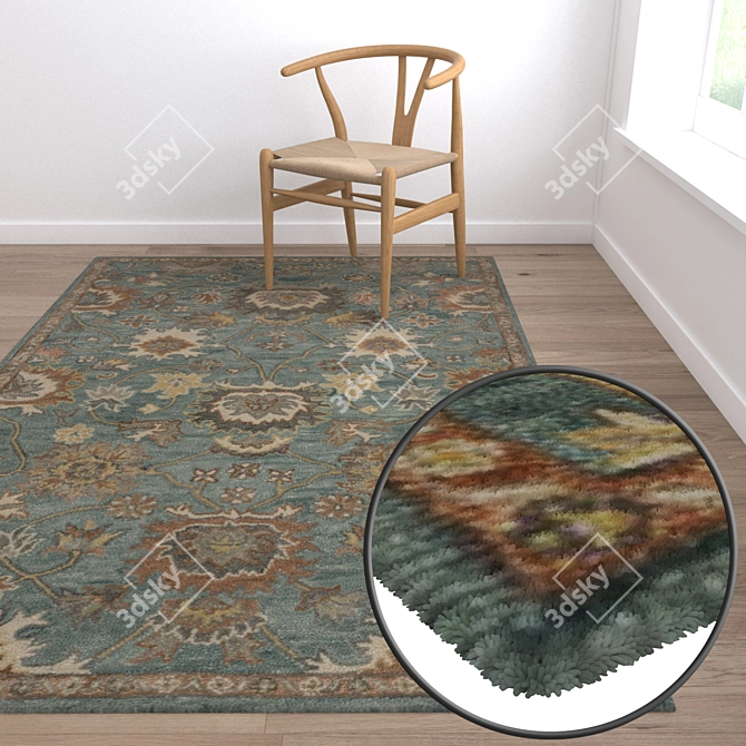 Modern Textured Carpet Set 3D model image 5