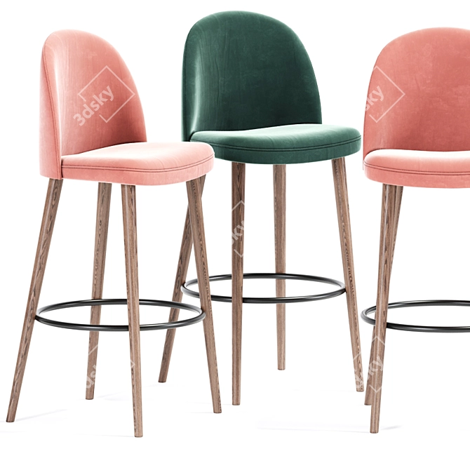 Elegant Lily Bar Stool 3D model image 2