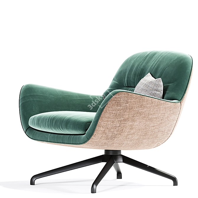 Luxury Minotti Jensen Armchair with Pouf 3D model image 3