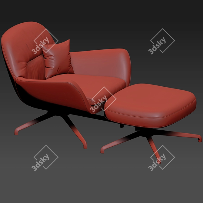 Luxury Minotti Jensen Armchair with Pouf 3D model image 4