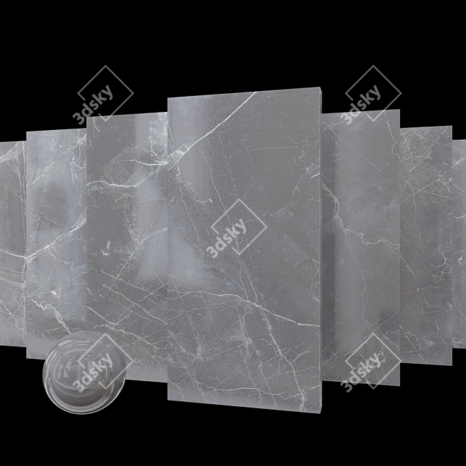 Maison Grey Marble Set: Multi-Texture, High-Definition Finish 3D model image 1