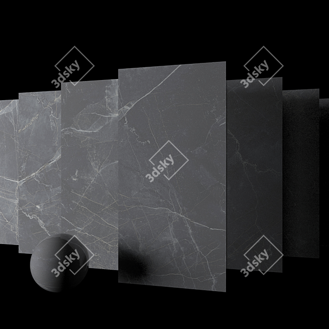 Maison Grey Marble Set: Multi-Texture, High-Definition Finish 3D model image 2