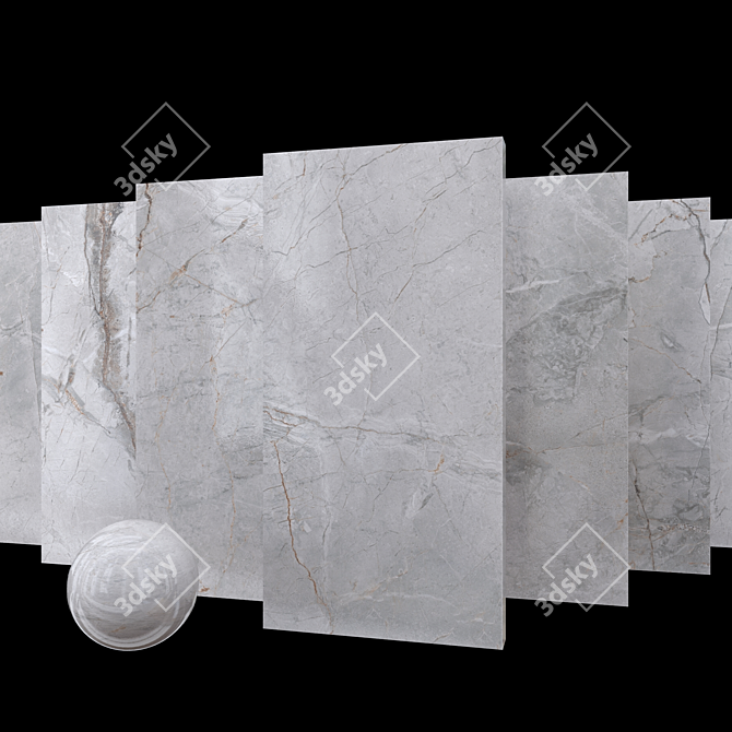 Marble Quest Gray Tiles Set 3D model image 1