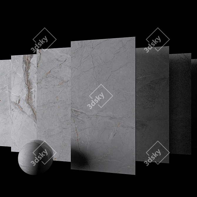 Marble Quest Gray Tiles Set 3D model image 2