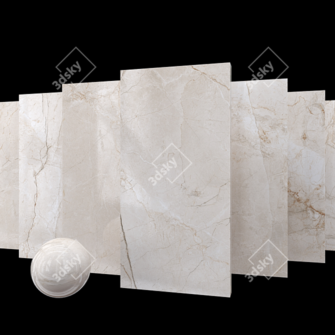 Quest Ivory Marble Set: Multi-Texture, HD Textures (80x160 cm) 3D model image 1