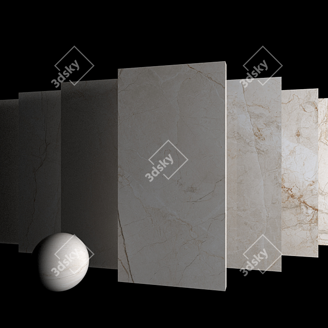 Quest Ivory Marble Set: Multi-Texture, HD Textures (80x160 cm) 3D model image 3