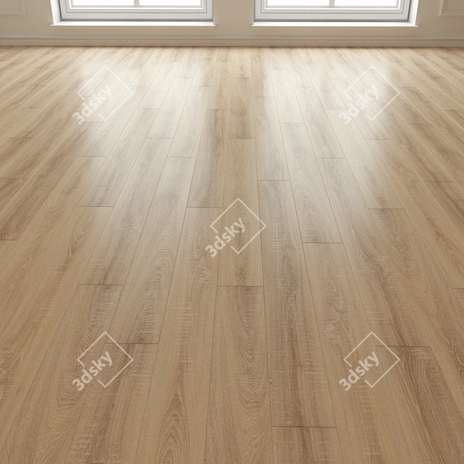 Natural Wood Laminate Flooring 3D model image 3