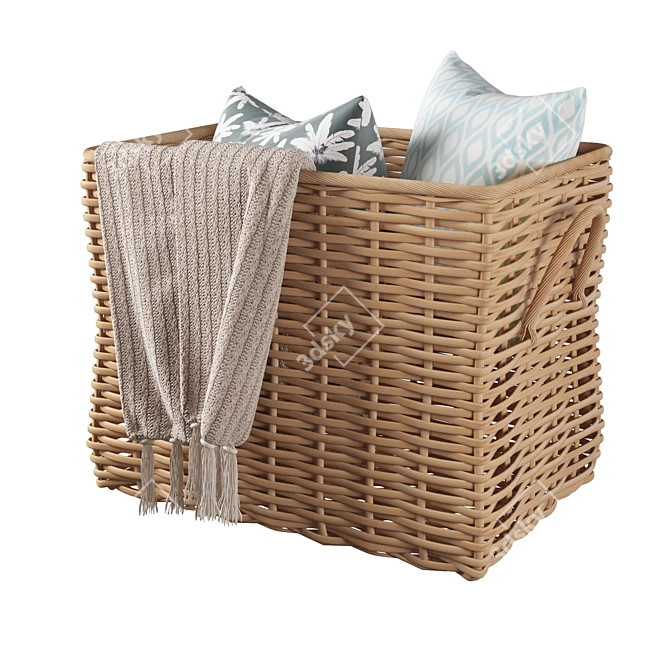 Potterybarn Oversized Woven Basket 3D model image 2