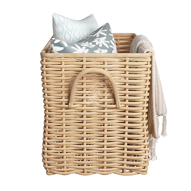 Potterybarn Oversized Woven Basket 3D model image 3