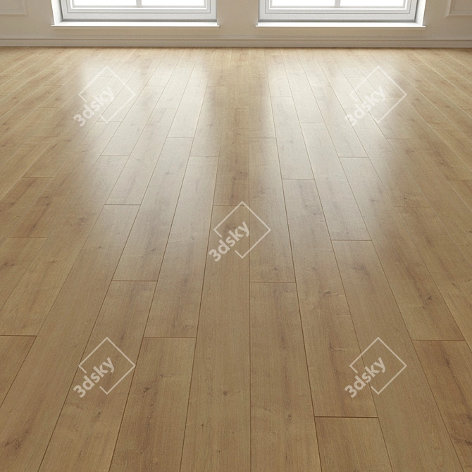 Natural Wood Laminate Parquet 3D model image 3