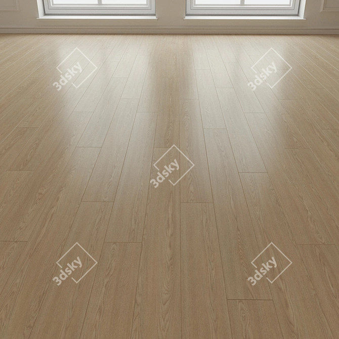 Natural Wood Laminate Parquet 3D model image 3