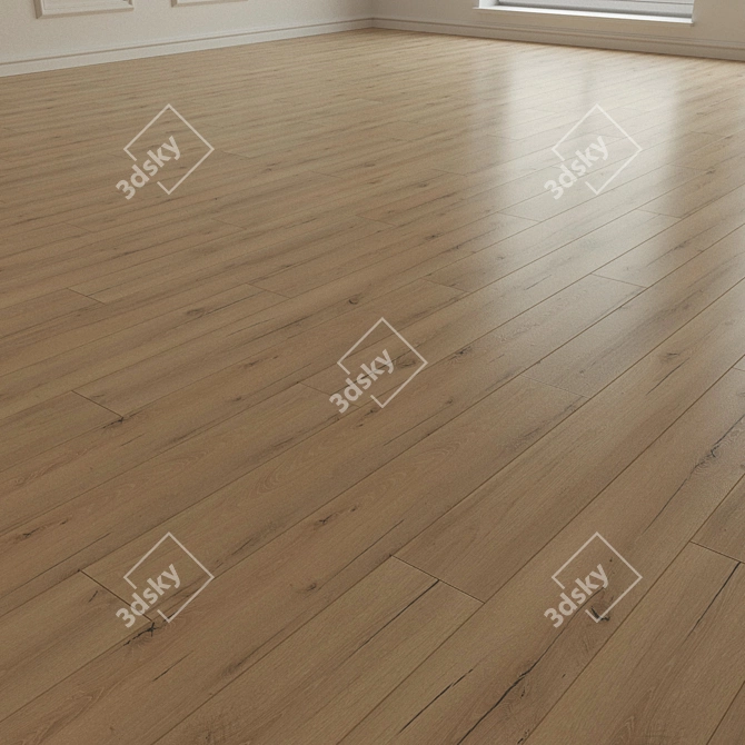 Natural Wood Parquet Flooring 3D model image 2