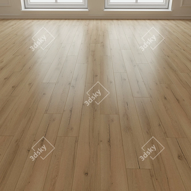 Natural Wood Parquet Flooring 3D model image 3