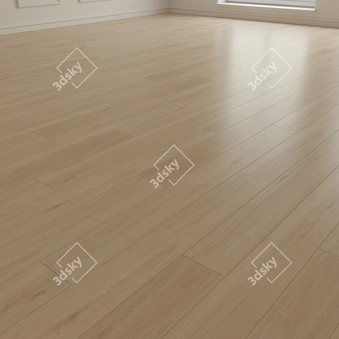 Natural Wood Laminate Parquet 3D model image 2