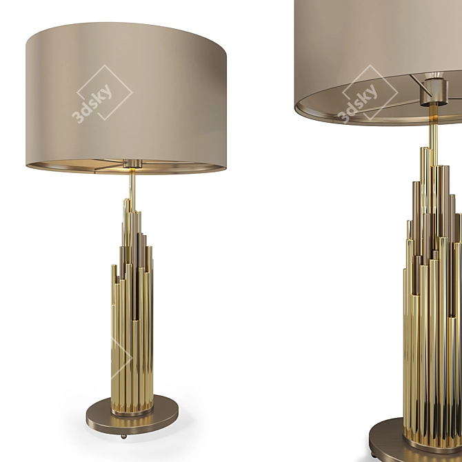 Elegant Bronze Table Lamp: Officina Luce SHINE 3D model image 2