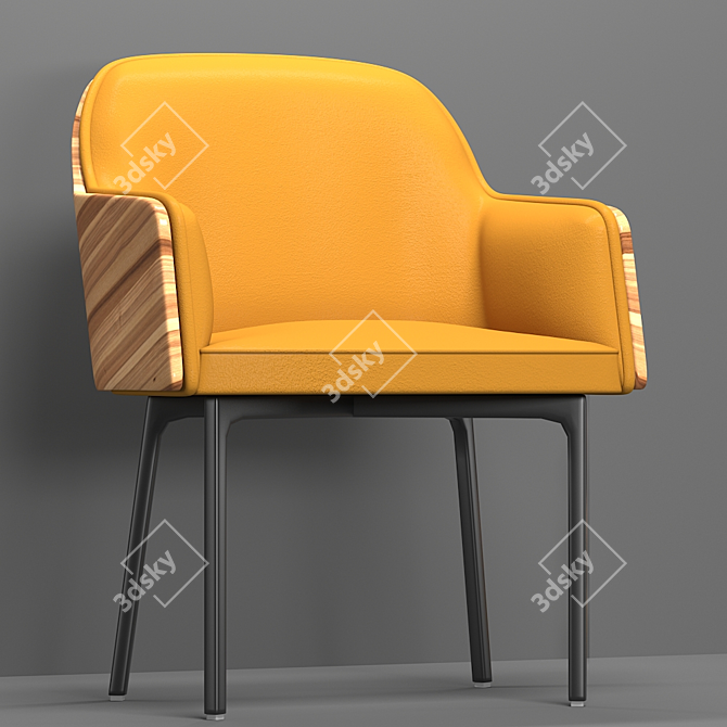 Modern Hudson Armchair with Sleek Design 3D model image 1