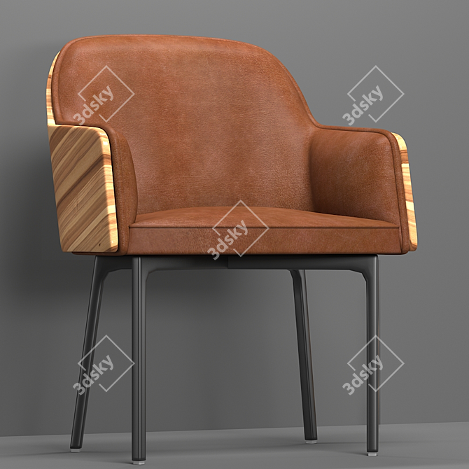 Modern Hudson Armchair with Sleek Design 3D model image 2