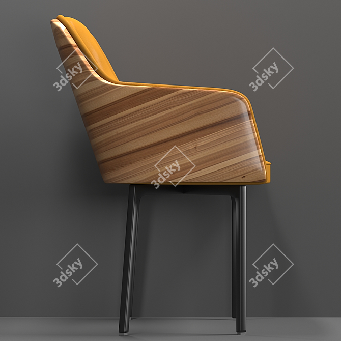 Modern Hudson Armchair with Sleek Design 3D model image 3