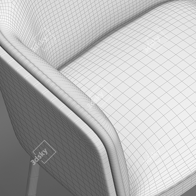 Modern Hudson Armchair with Sleek Design 3D model image 5