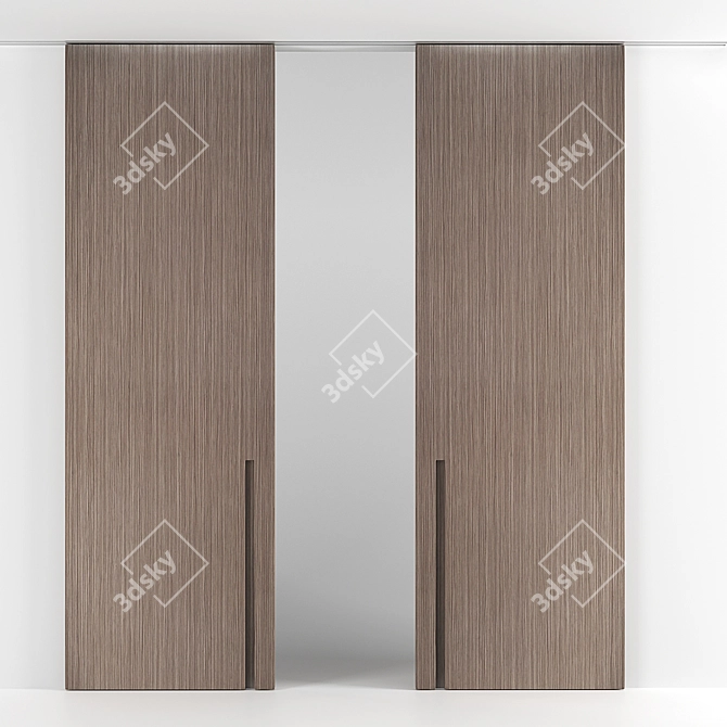  Sliding 50 Door Kit: Ceiling & Wall Mount 3D model image 2