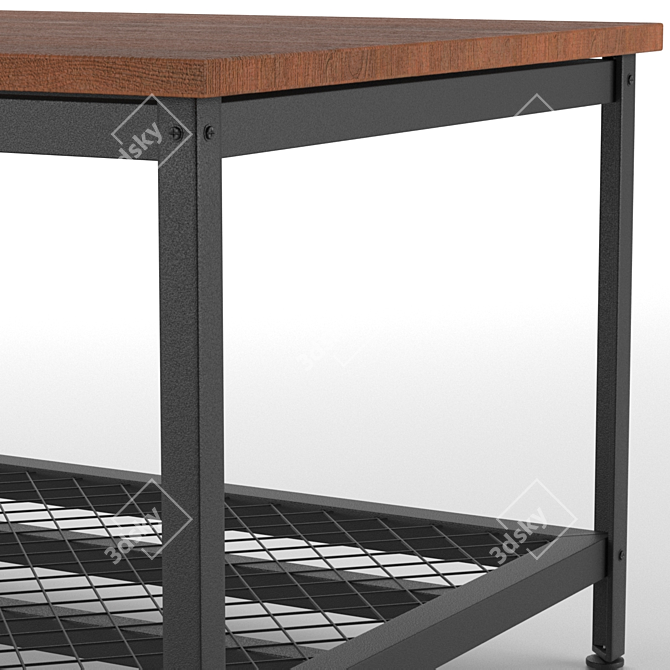 Vintage Industrial Coffee Table 3D model image 2