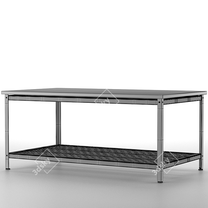 Vintage Industrial Coffee Table 3D model image 3